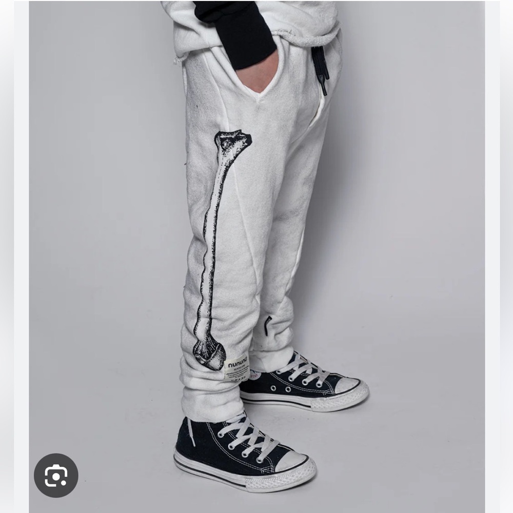 NUNUNU :SIDE BONE SWEATPANTS - dirty white 4-5